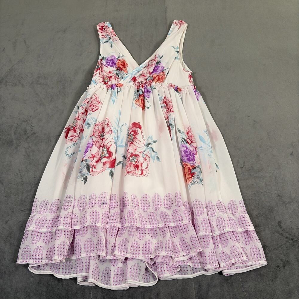 Free People Mini Dress Free Swinging Floral Sheer Boho Light Pink Small Charity - Picture 9 of 9